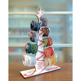 Espositore Christmas Tree 80 Bracciali Per Capelli Bettyloops Colori Natalizi