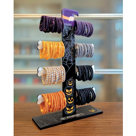 Espositore Halloween 80 Bracciali Per Capelli Bettyloops Colori Halloween