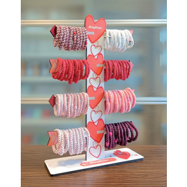 Espositore San Valentino 80 Bracciali Per Capelli Bettyloops Colori Assortiti